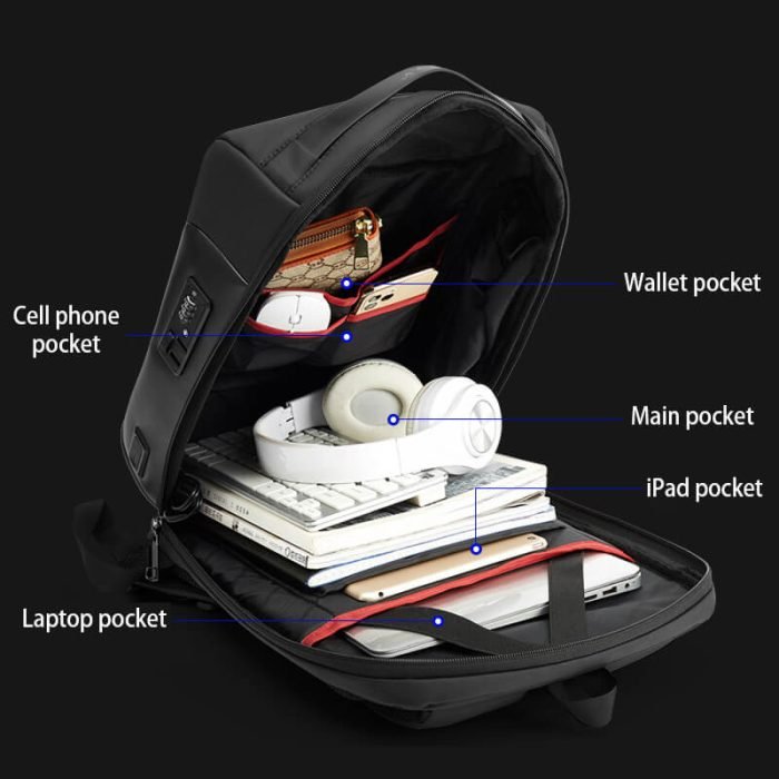 B007 Fashion large capacity men 15.6 inch laptop backpack - Image 5