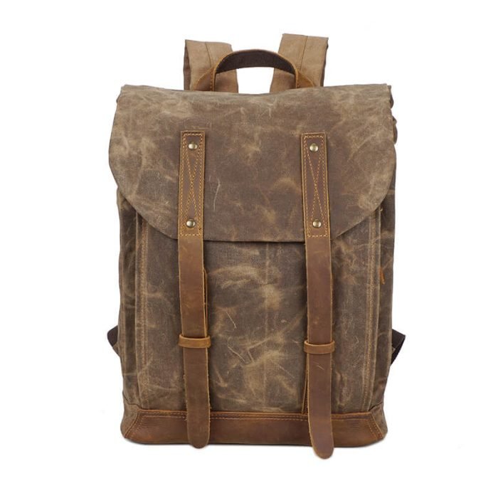 FB004 Waterproof oil waxed canvas hiking backpack