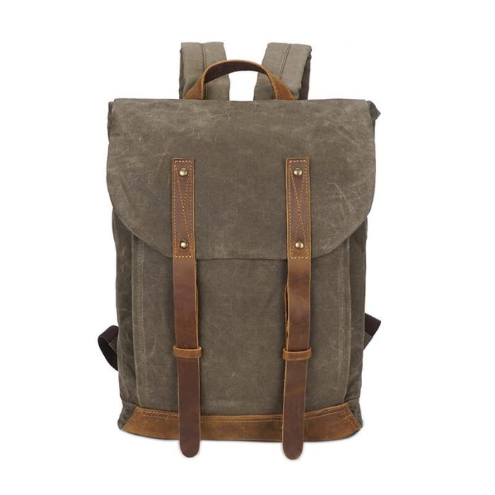 FB004 Waterproof oil waxed canvas hiking backpack - Image 2