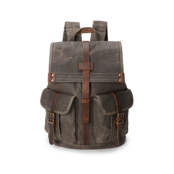 FB005 Travelling waxed canva men backpack - Image 2