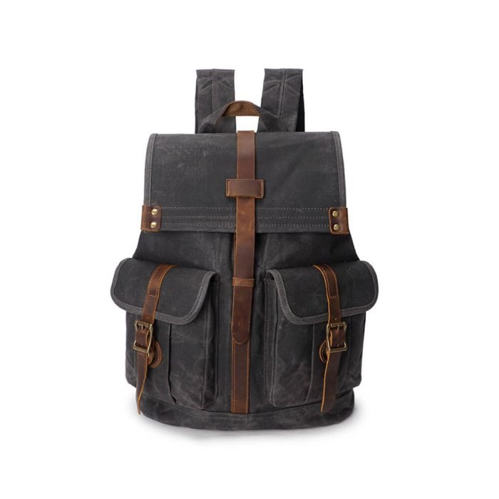 FB005 Travelling waxed canva men backpack - Image 3