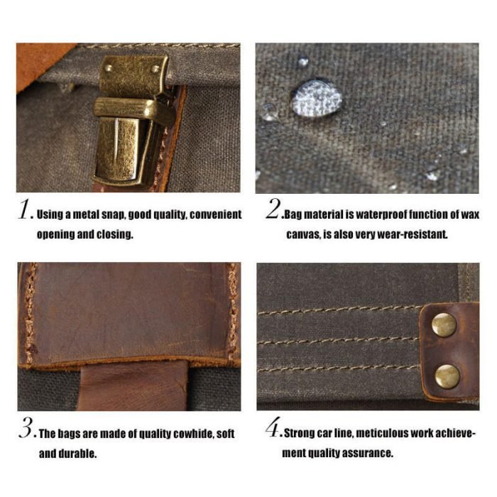FB005 Travelling waxed canva men backpack - Image 5