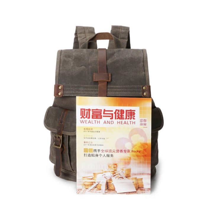 FB005 Travelling waxed canva men backpack - Image 8
