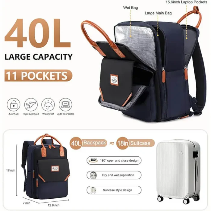 B020 School Bag travel USB Charging Laptop Backpack For Weekend - Image 11