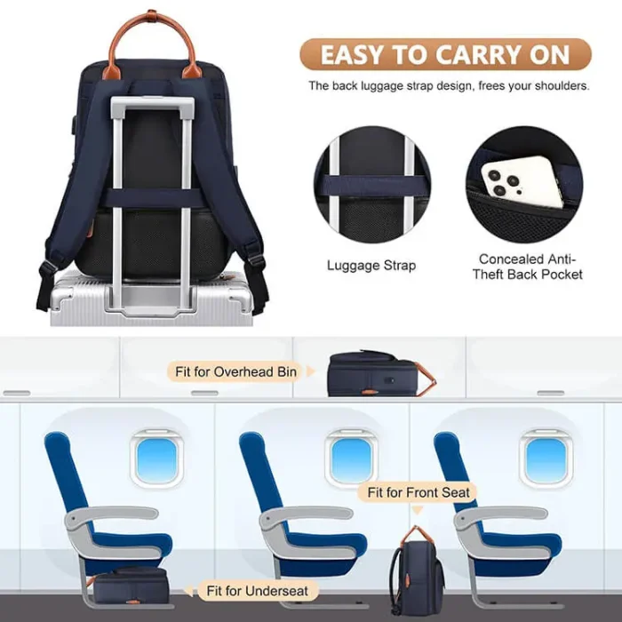 B020 School Bag travel USB Charging Laptop Backpack For Weekend - Image 13