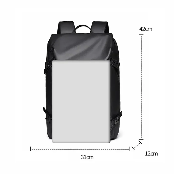 B025 Custom Logo Waterproof PU Leather Laptop Backpack - Image 11