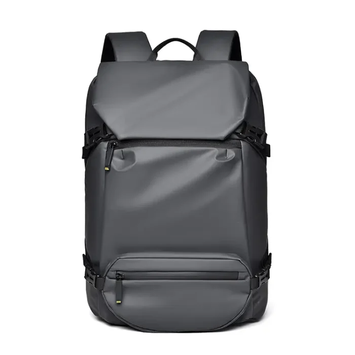 B025 Custom Logo Waterproof PU Leather Laptop Backpack - Image 3