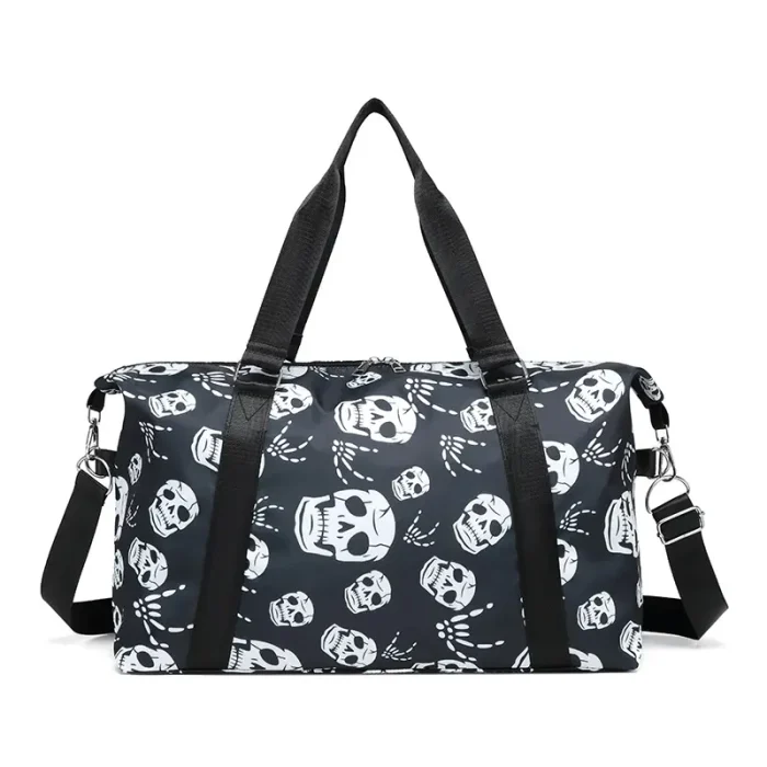 M24 Wholesale Gothic Punk Custom Skeleton Head Pattern Sublimation Gym Travel Bag
