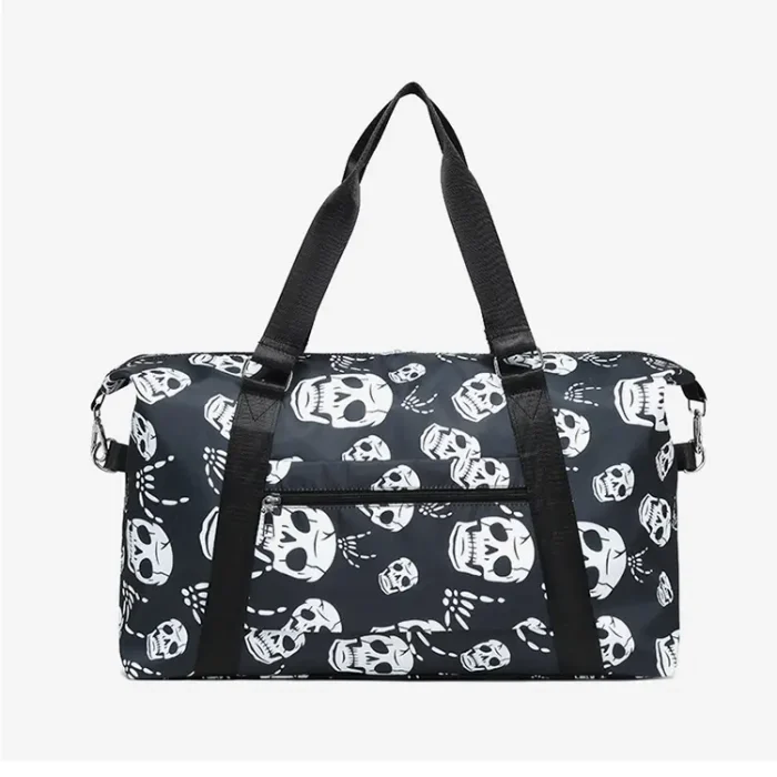 M24 Wholesale Gothic Punk Custom Skeleton Head Pattern Sublimation Gym Travel Bag - Image 11