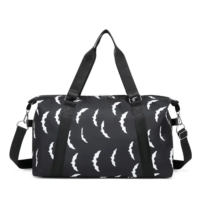 M24 Wholesale Gothic Punk Custom Skeleton Head Pattern Sublimation Gym Travel Bag - Image 2