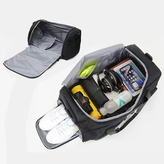 M34 Unisex Large Capacity Waterproof Weekender Duffle Bag With Shoe Compartment - Image 12