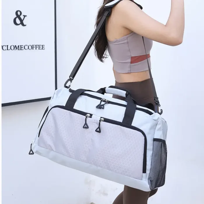 M34 Unisex Large Capacity Waterproof Weekender Duffle Bag With Shoe Compartment - Image 7